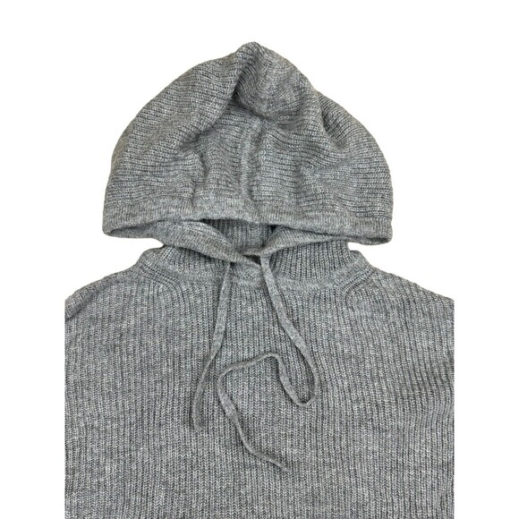 Banana Republic Womens Knit Sweater Size S Gray V-Neck Hooded Cropped Drawstring - Picture 8 of 9